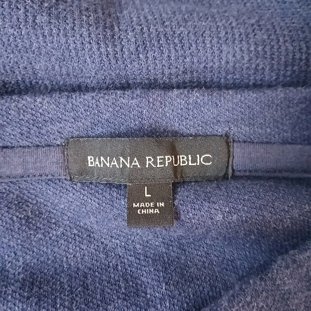 Banana Republic navy cotton blend crewneck sweater men's size L